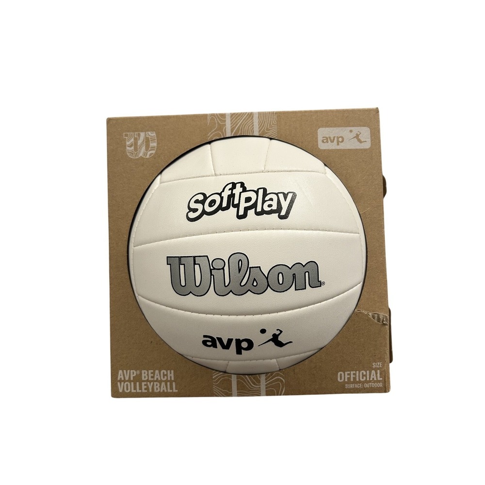 Wilson AVP SoftPlay Beach Volleyball Official Size White NEW Outdoor Sand Ball